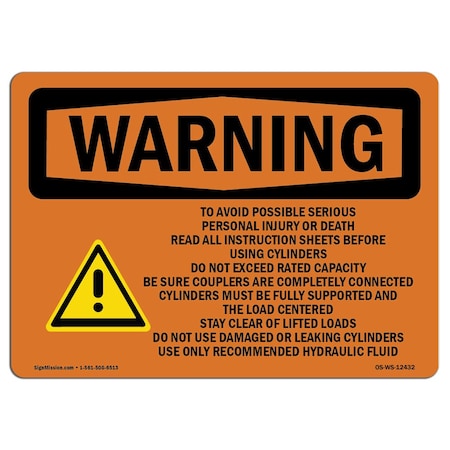 OSHA WARNING Sign, To Avoid Possible Serious Personal W/ Symbol, 5in X 3.5in Decal